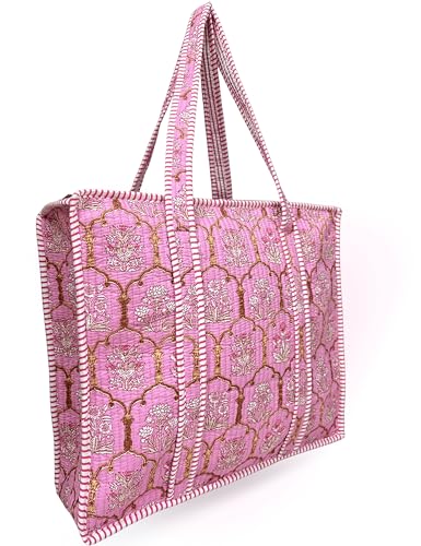 100% Cotton Quilted Tote Bag For Women