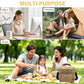 Double Layer Cooler Insulated Lunch Bag Adult Lunch Box Large Tote Bag for Men (Brown)
