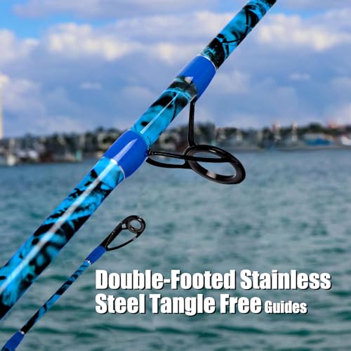 2 Piece Boat Conventional Fishing Rod Portable Spinning