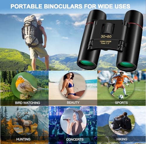 Compact 30x60 Binoculars for Adults and Kids