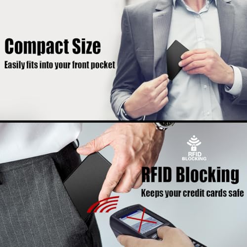 Slim Minimalist Wallet RFID Credit Card Holder for Men