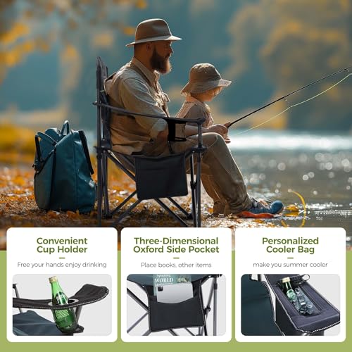 Oversized Fully Padded Camping Chairs with Lumbar Support (2 Count)