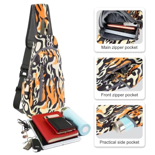 Small Sling Bag Lightweight Crossbody Bag for Easter Gifts Women Men Hiking Backpack Travel Shoulder Bag Chest Daypack for Gym Work Outdoor Sports Mix