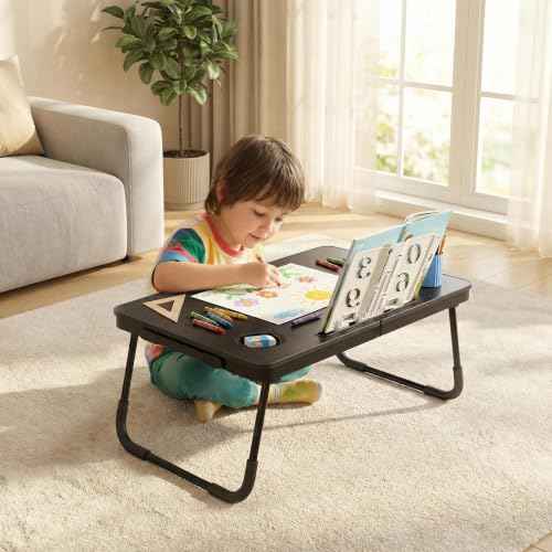 23.4" Foldable Lap Desk Bed Table with Reading Stand Portable Tray