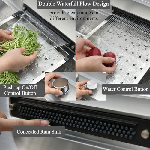 33 Inch Waterfall Kitchen Sink Drop In 16 Gauge Stainless Steel