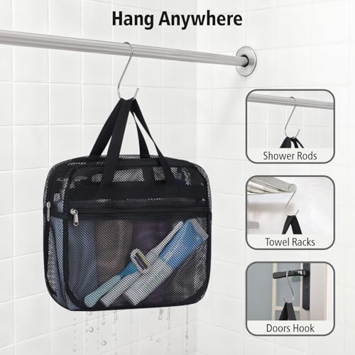 Mesh Shower Caddy Portable with Zipper