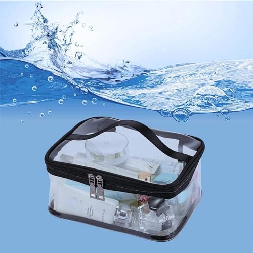 Black Makeup Bag Zipper Waterproof Portable Travel Storage Pouch 2 Pcs (2 Count)