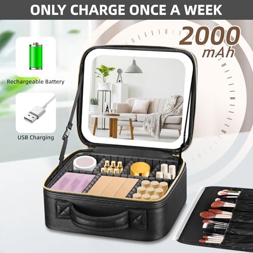 Makeup Bag with Mirror and Light