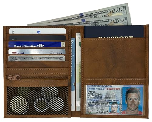 Deluxe Personalized Monogrammed Antique Saddle RFID Leather Passport Wallet