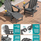4 Pcs HDPE Folding Adjustable Adirondack Chair with Ottoman (4 Count)
