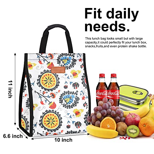 Lunch Bags for Women Insulated Reusable Lunch Tote with Internal Pocket