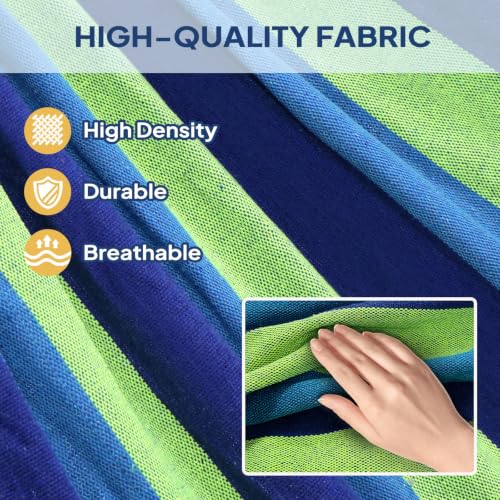 Cotton Camping Hammock Portable with Tree Straps Holds 660lbs