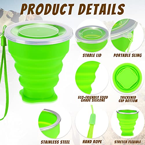 12 Pcs Silicone Collapsible Cup with Lid