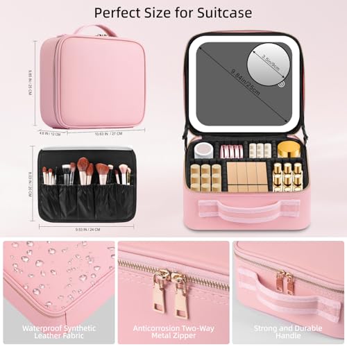 Makeup Case with Mirror and Lights