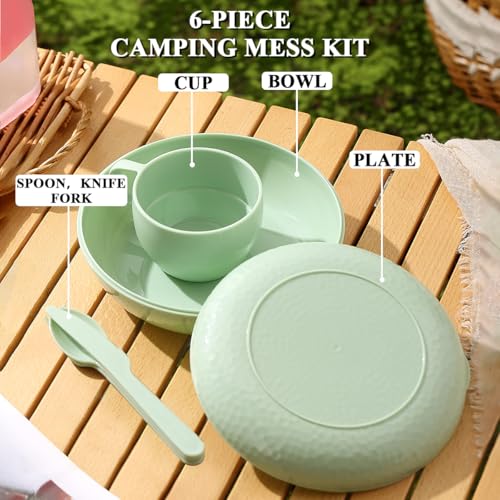 6 Piece Camping Mess Kit with Bowl