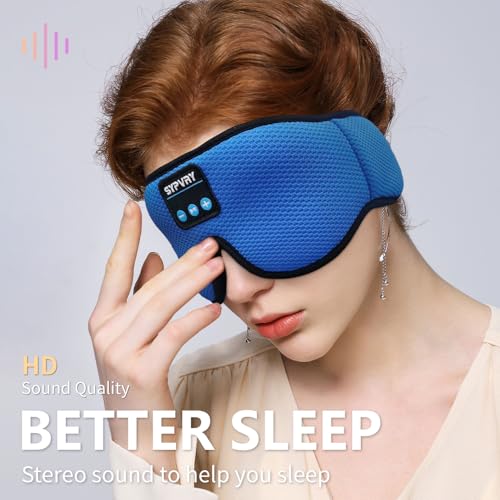 Bluetooth Sleep Mask Wireless Headphones 3D Bluetooth Eye Mask for Side Sleepers SYPVRY Blackout Eye Mask with Headphones Speaker for Airplane