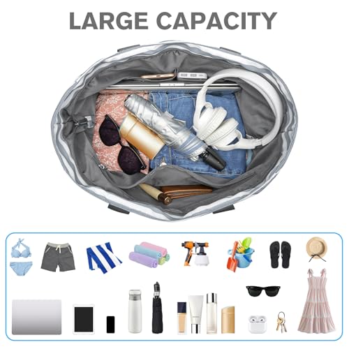 Beach Bag Waterproof Sandproof Large Capacity Foldable for Women