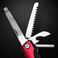 11-in-1 Multitool Pliers - Stainless Steel Pocket Knife with Pliers, Screwdriver & Bottle Opener - Aluminum Handle EDC Knives for Survival, Camping, Hunting, Hiking - Gift for Men Women (Red)