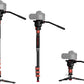 IFOOTAGE Cobra 3 Monopod with Pedal C180F-P with Fulid Head K5S,Carbon Fiber Monopod for Camera,DSLR,Minipod Base-P Pedal Lock Design Tripod,Payload up to 17.6lbs/8KG,Max. Height 71"/180cm