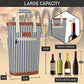 2 Bottle Wine Bag Carrier Insulated Leakproof Wine Cooler Navy Stripes (2 Count)