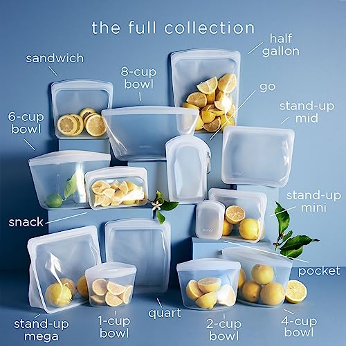Premium Reusable Silicone Food Storage Snack Bags (4 Count)