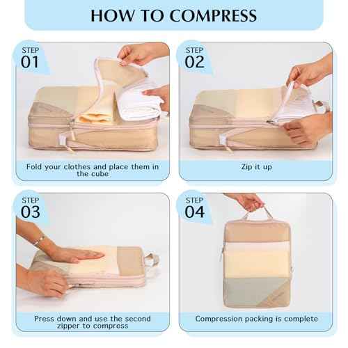 Compression Packing Cubes for Travel (10 Count)