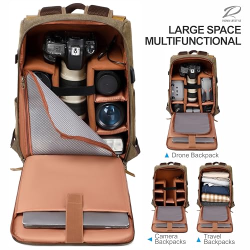 Khaki Professional Camera Backpack