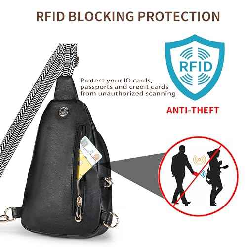 Crossbody Bags for Women Anti Theft Vegan Leather Sling Bag RFID Blocking Chest Bag for Travel