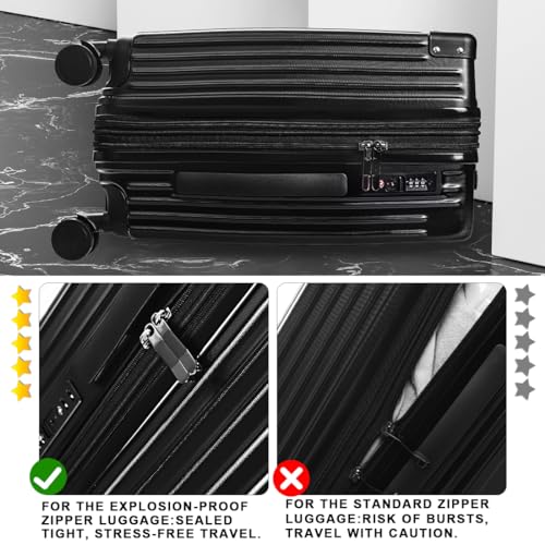 Black Luggage Set 3 Piece (3 Count)