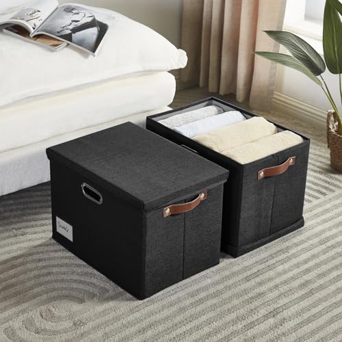 17" Large Fabric Storage Box with Lids (3 Count)