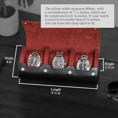 Watch Roll Travel Case for 3 Watches