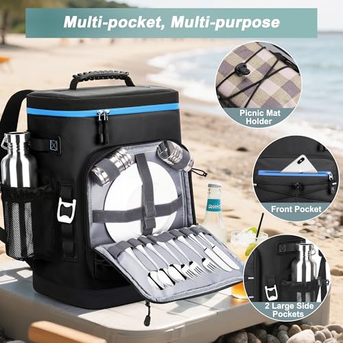 Large 52 Can Insulated Waterproof Leakproof Cooler Backpack