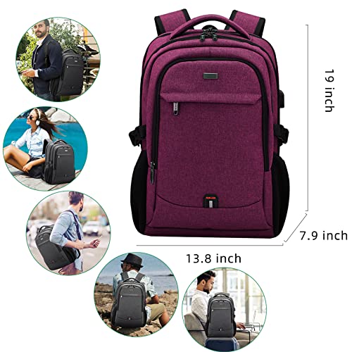 17 Inch Laptop Backpack for Travel Water Resistant College Backpack for Women Laptop Bag with USB Charging Port Work Backpack