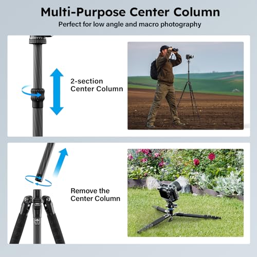AM-025K+KS-5 Carbon Fiber Travel Tripod, Ball Head, 55.1"