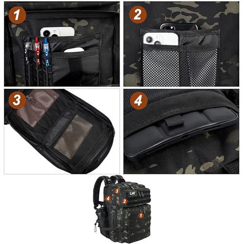 Military Tactical Backpack for Men and Women 45L Army 3 Days Assault Pack Bag Large Rucksack with Molle System Olive Green