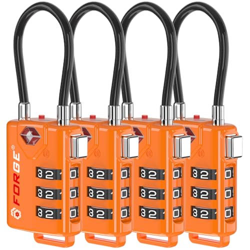 TSA Approved Cable Luggage Locks (4 Count)