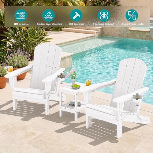 Outdoor Adirondack Chair Set of 2 with Cup Holders (2 Count)