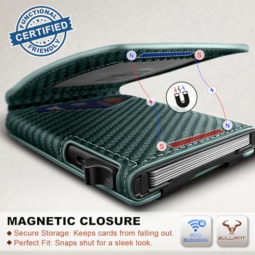 Men Slim Magnetic Leather Wallet Metal Case Money Clip 9 Cards