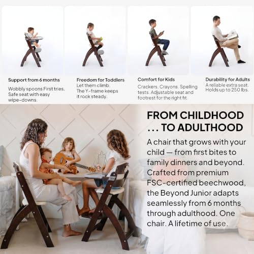 Beyond Junior Convertible Wooden High Chair with Removable Tray