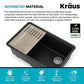 Bellucci 30” in. Undermount Workstation Granite Kitchen Sink in Metallic Black with Accessories