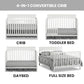 Harper 4-in-1 Convertible Crib, Snow White, GreenGuard Gold Certified