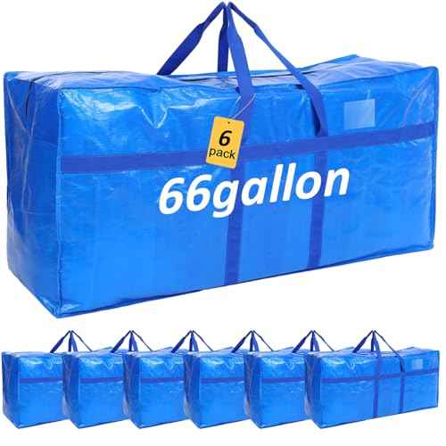 6 Pcs 66 Gallon Extra Large Moving Bags Heavy Duty Storage Bag (6 Count)