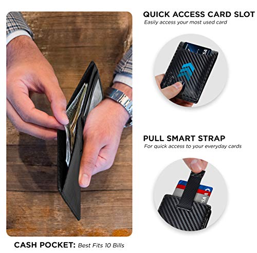 RFID Blocking Slim Bifold Genuine Leather Thin Minimalist Front Pocket Wallets for Men Billfold Wallet Men Gift