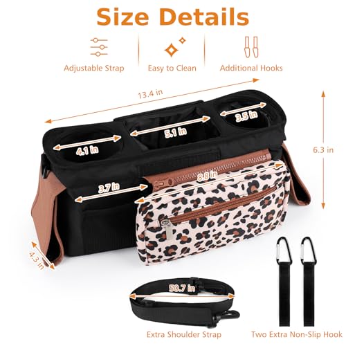 Universal Stroller Organizer with Insulated Cup Holder