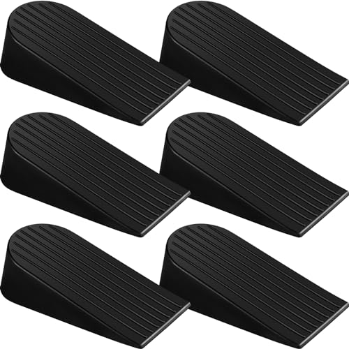 6 Pack Large Door Stoppers Heavy Duty Rubber Stopper for Bottom of Door Wedge Stopper for Home Office (6 Count)