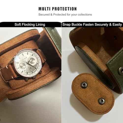 Longjet Watch Roll Travel Case for Men Portable Watches Organizer Box