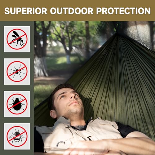 Camping Hammock with Mosquito Net and Ridge Rope