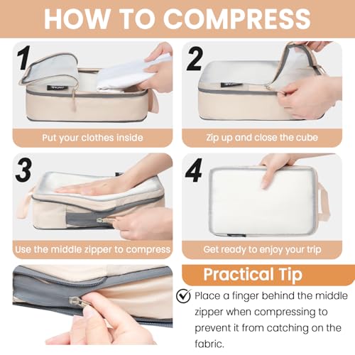6 Set Ultralight Compression Packing Cubes Packing Organizer for Travel Accessories Luggage Suitcase Backpack