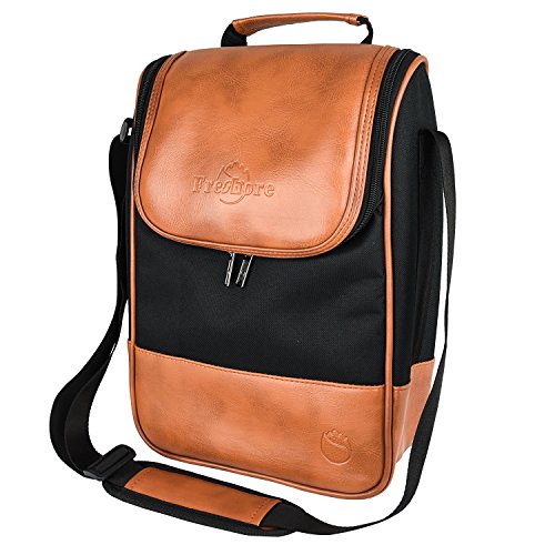 Wine Leather Tote Cooler Insulated Bag