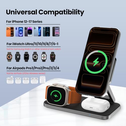 3 in 1 Magnetic Wireless Charger for Multiple Devices